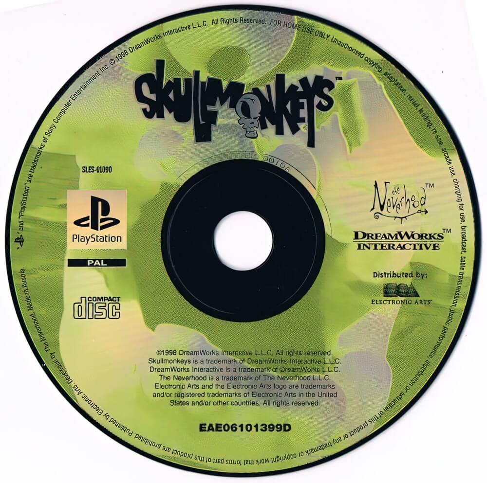 Лицензионный диск Skullmonkeys для PlayStation